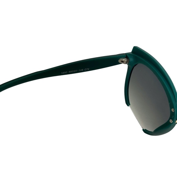 SUN GLASSES SUNGLASSES Green Black Plastic Frame Oversized Shades Beach Summer - Picture 9 of 14